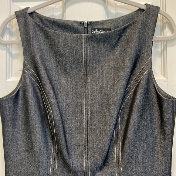 Cache Contour Collection Midi Sleeveless Dress Look of Gray Denim sz.12 - Picture 3 of 8